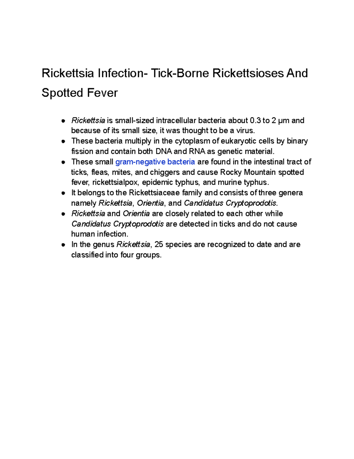 Rickettsia Infection- Tick-Borne Rickettsioses And Spotted Fever ...