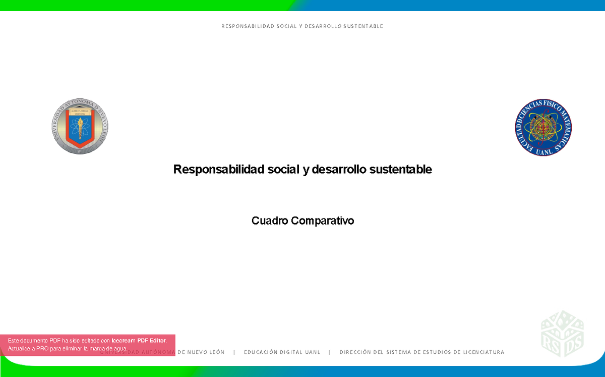 Cuadro Comparativo Responsabilidad Social Y Desarrollo Sustentable