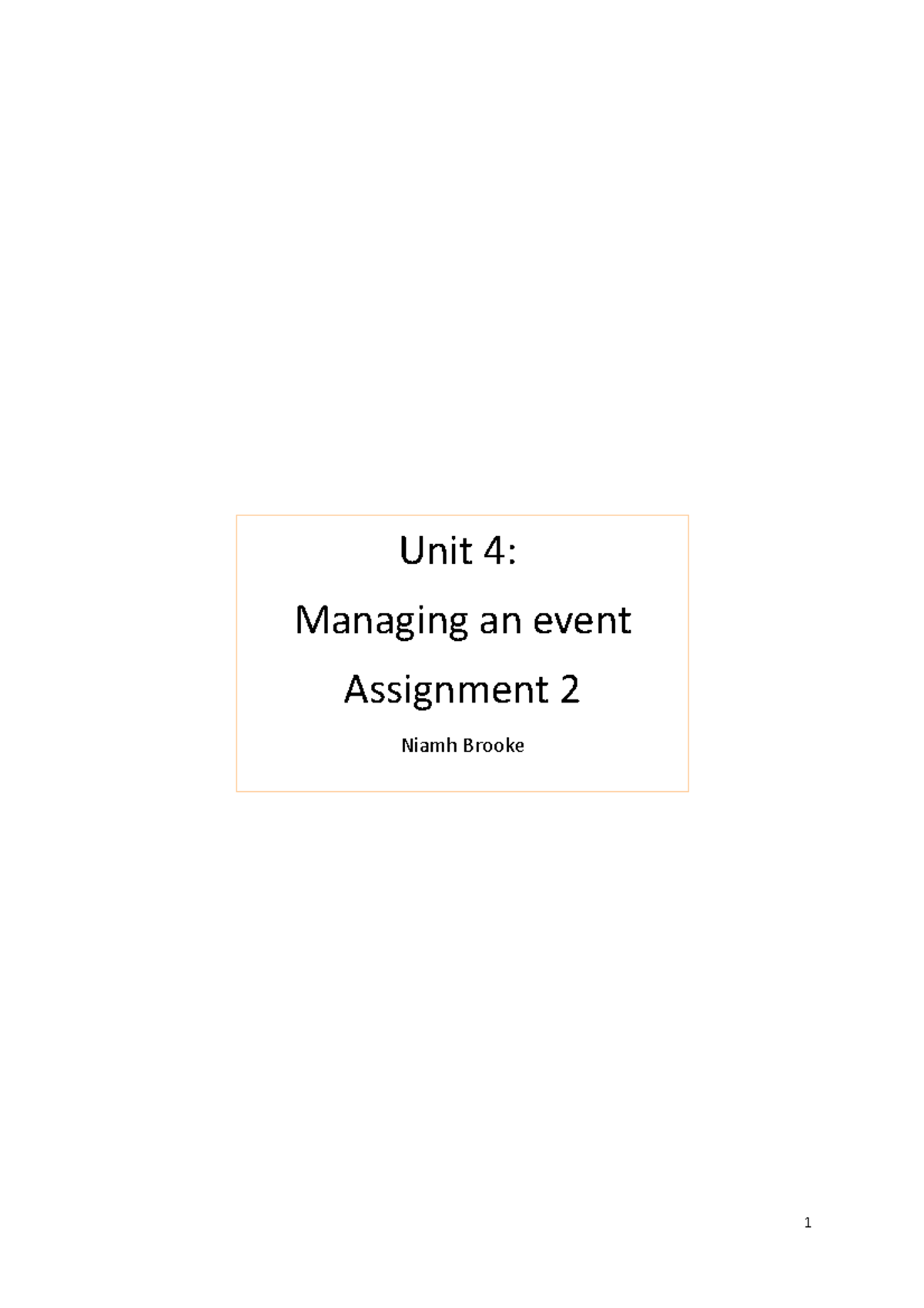 U4 A2 Btec Business Level 3 Unit 4 Assignment 2 Managing An Event Unit 4 Managing An 0936