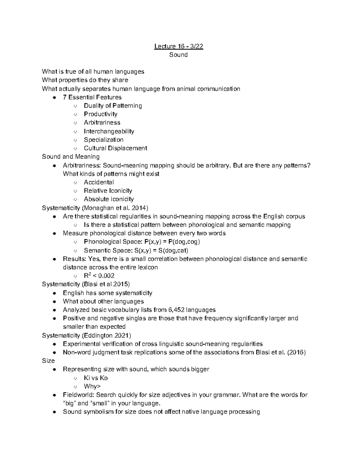 Lecture 16 - 3 22 - Notes - Lecture 16 - 3/ Sound What is true of all ...