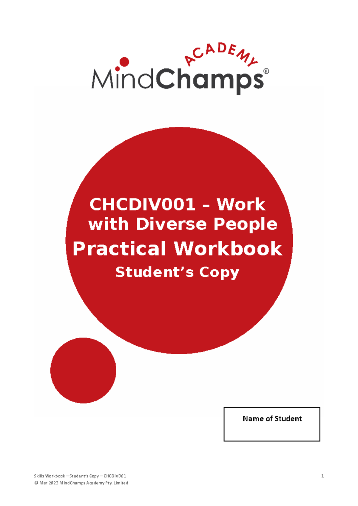 Chcdiv 001 WORK WITH Diverse People Practical Workbook Final ...