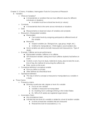 Identifying Good Measurement - o Operational: defining concepts ...