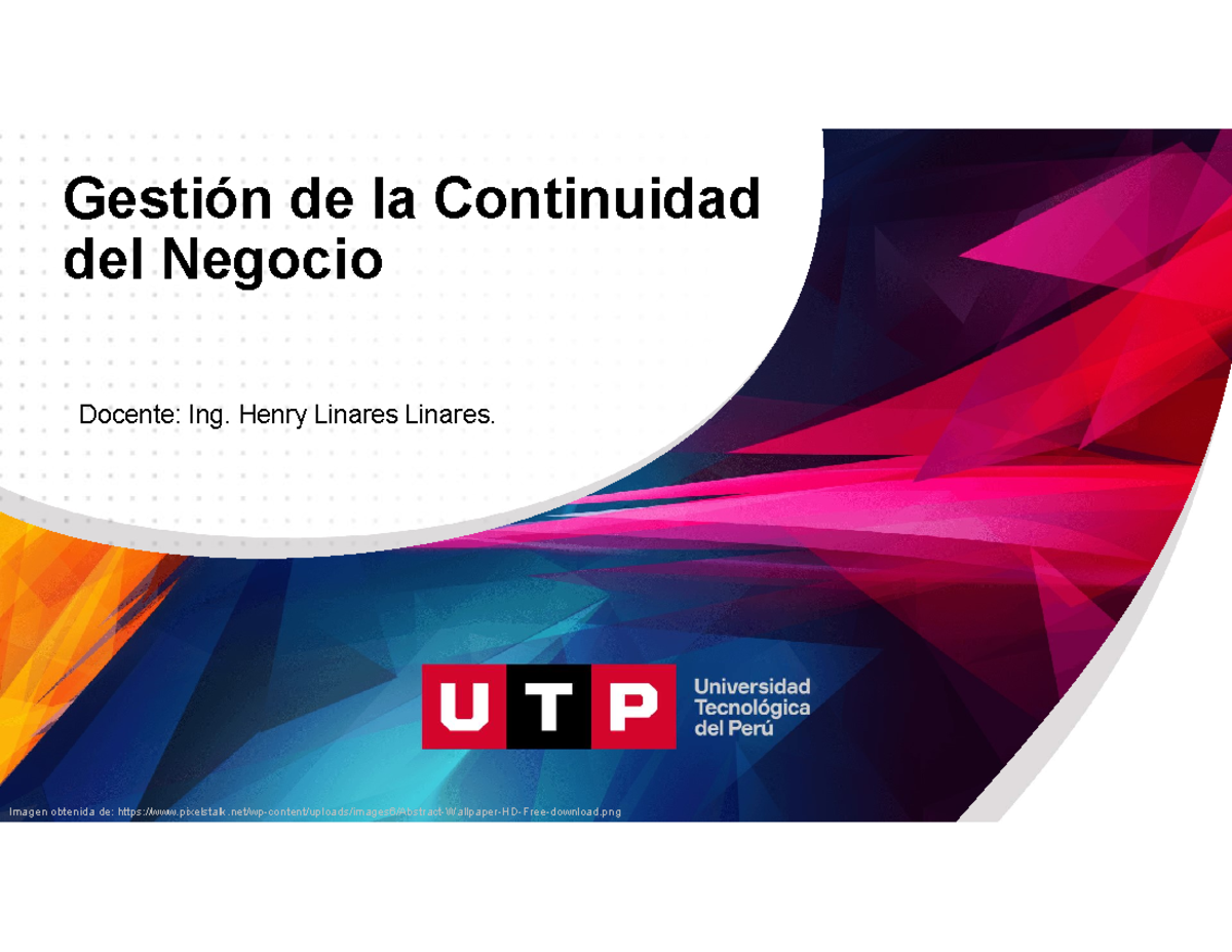 Sesion 03 - Gestion de la Continuidad del Negocio S03 S3 - Gestión de ...