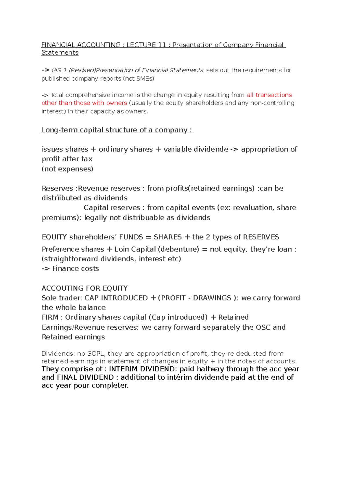 FA 11 - lecture 11 - FINANCIAL ACCOUNTING : LECTURE 11 : Presentation ...