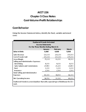 ACCT 226 Chapter 2 Notes - Chapter 2: Managerial Accounting and Cost ...