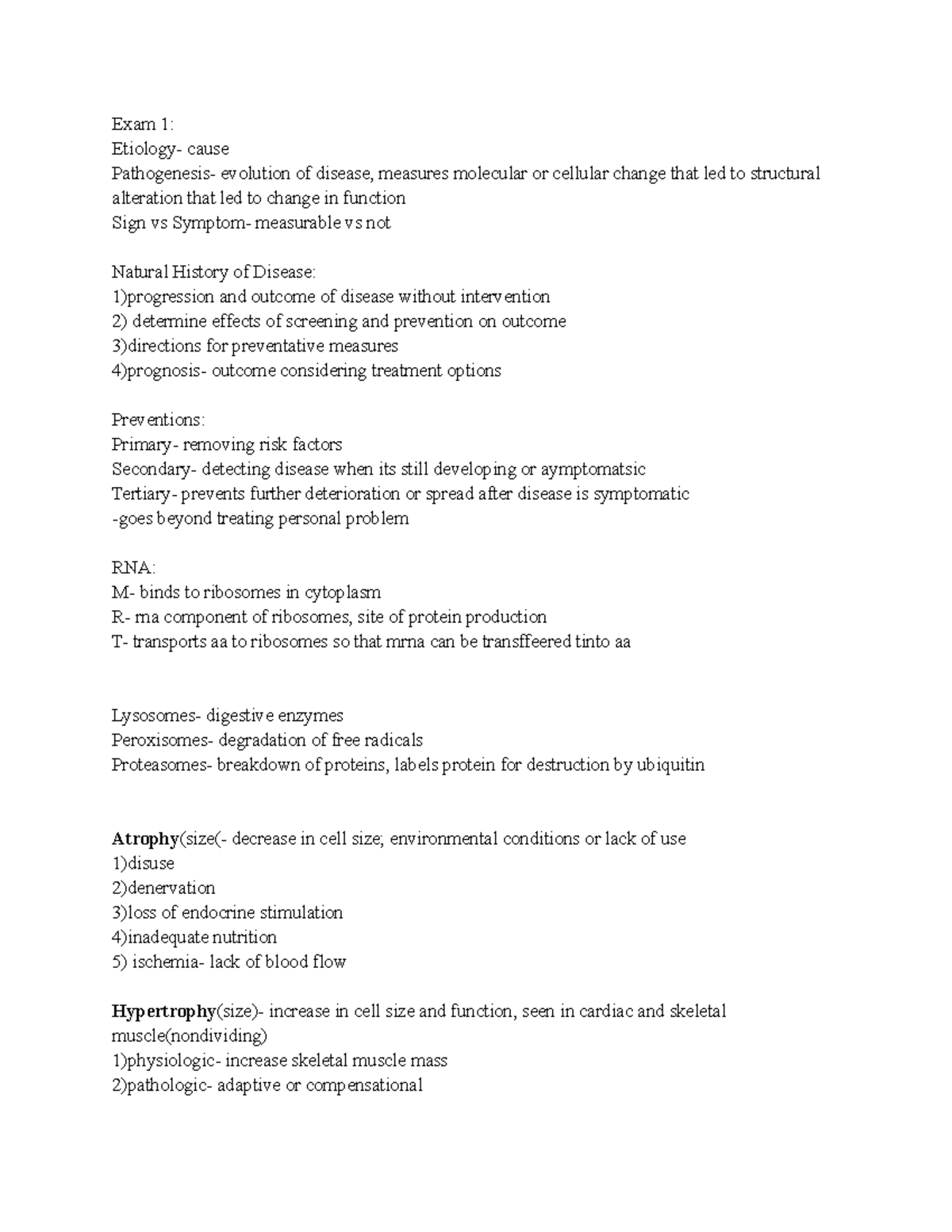 Disease Terms, Types of Prevention - Exam 1: Etiology- cause ...