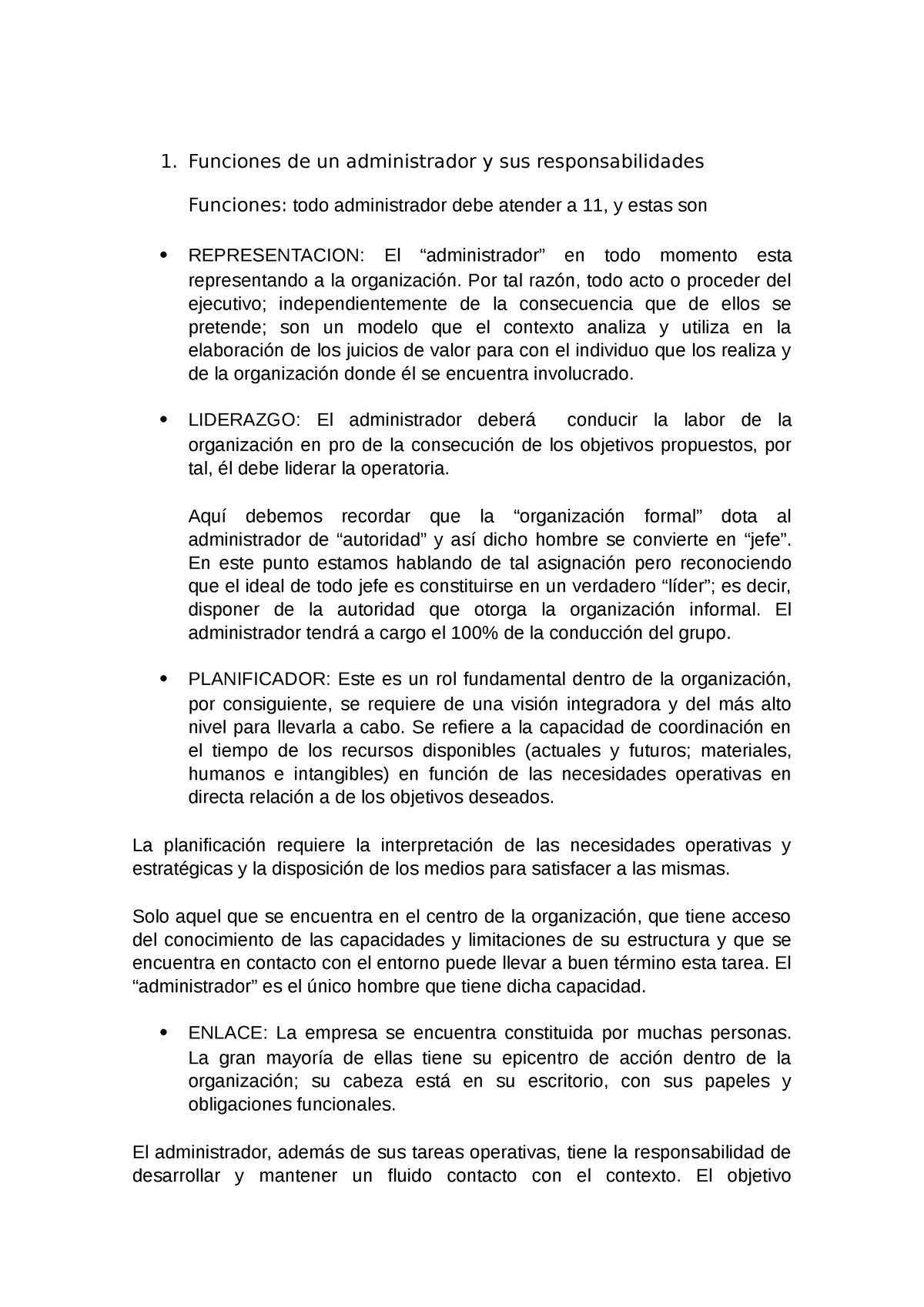 Funciones De Un Administrador Y Sus Responsabilidades Funciones De Un Administrador Y Sus 