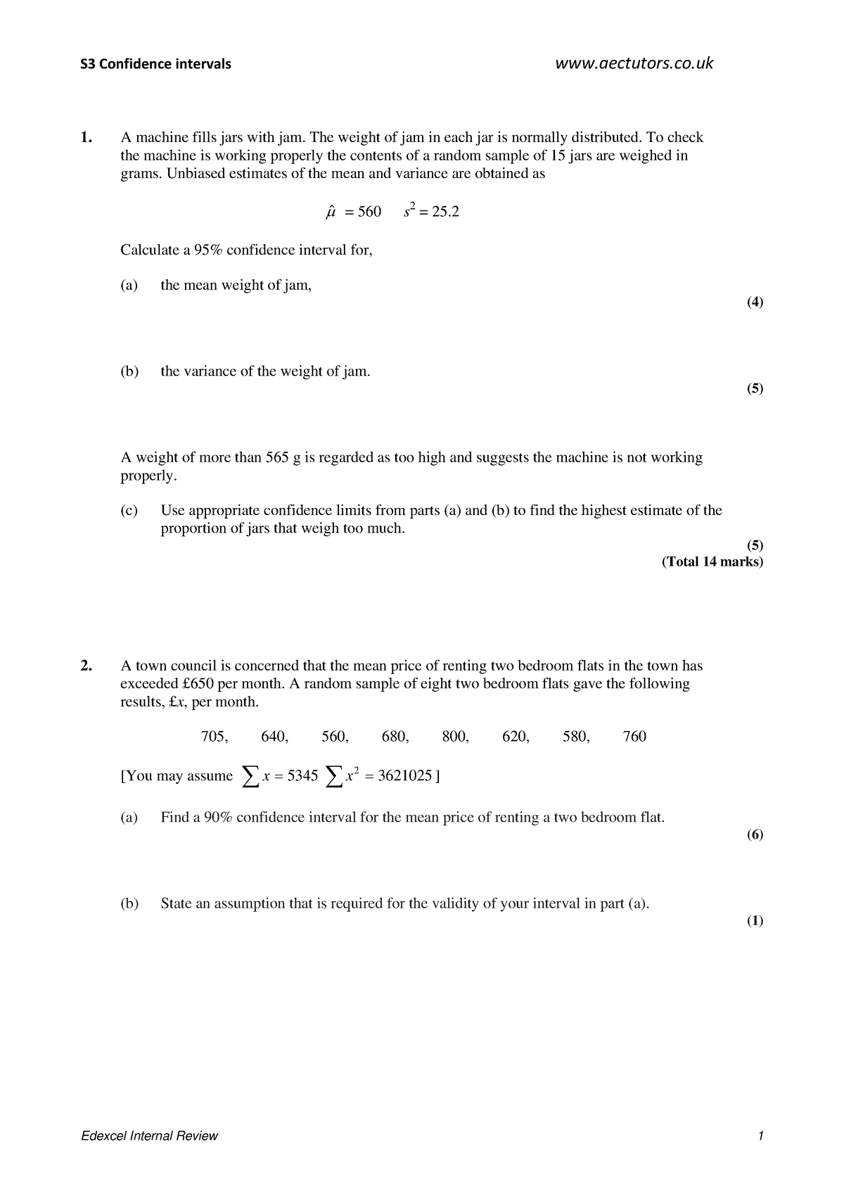 5fdc4e510fef937ae030117 a S3 Confidence intervals - A machine fills ...