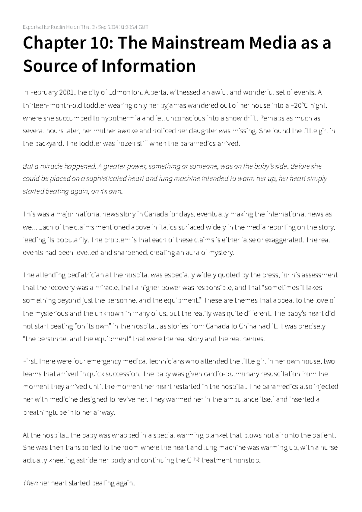 Chapter 10 The Mainstream Media as a Source of Information Top Hat ...