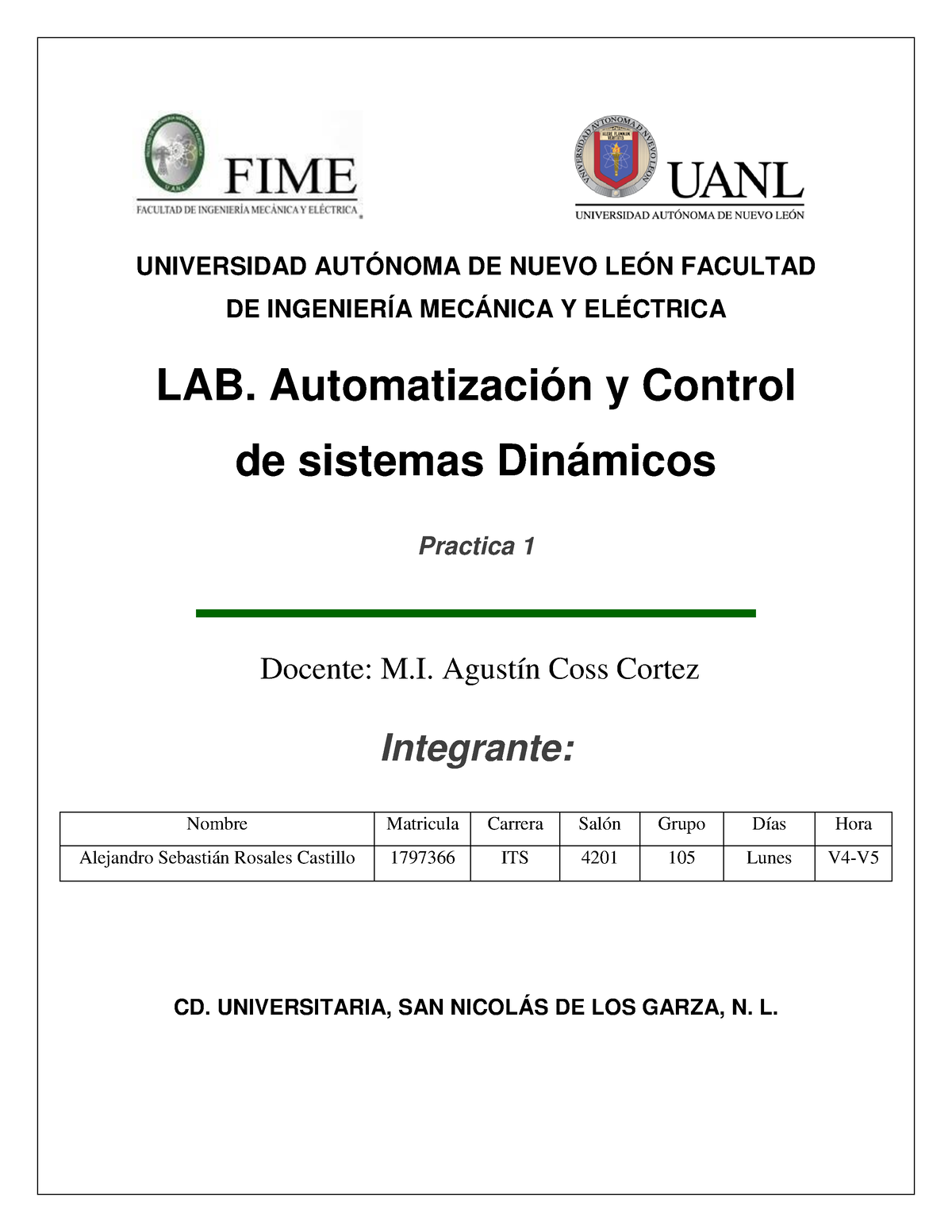 Practica 1 1797366 - EEDDFD - UNIVERSIDAD AUTÓ NOMA DE NUEVO LEÓ N ...