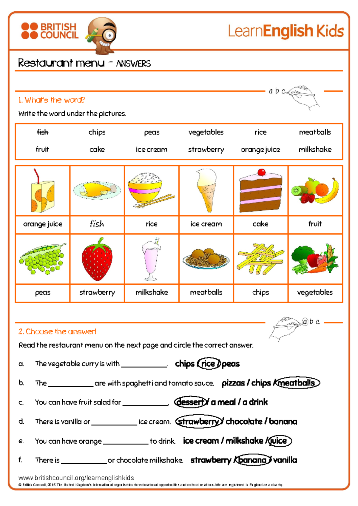 Writing practice restaurant menu answers - britishcouncil ...