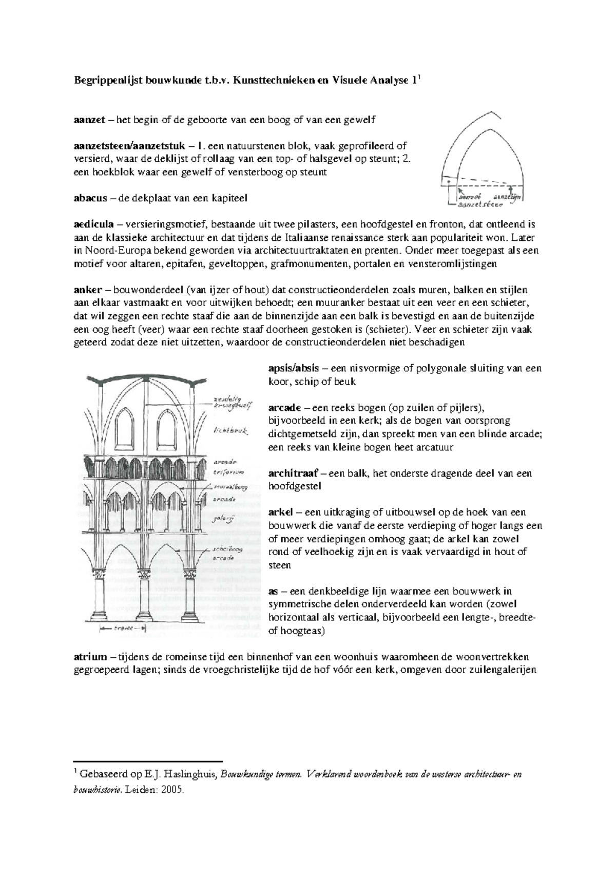 Begrippenlijst Bouwkunde - B. Kunsttechnieken En Visuele Analyse 1 1 ...