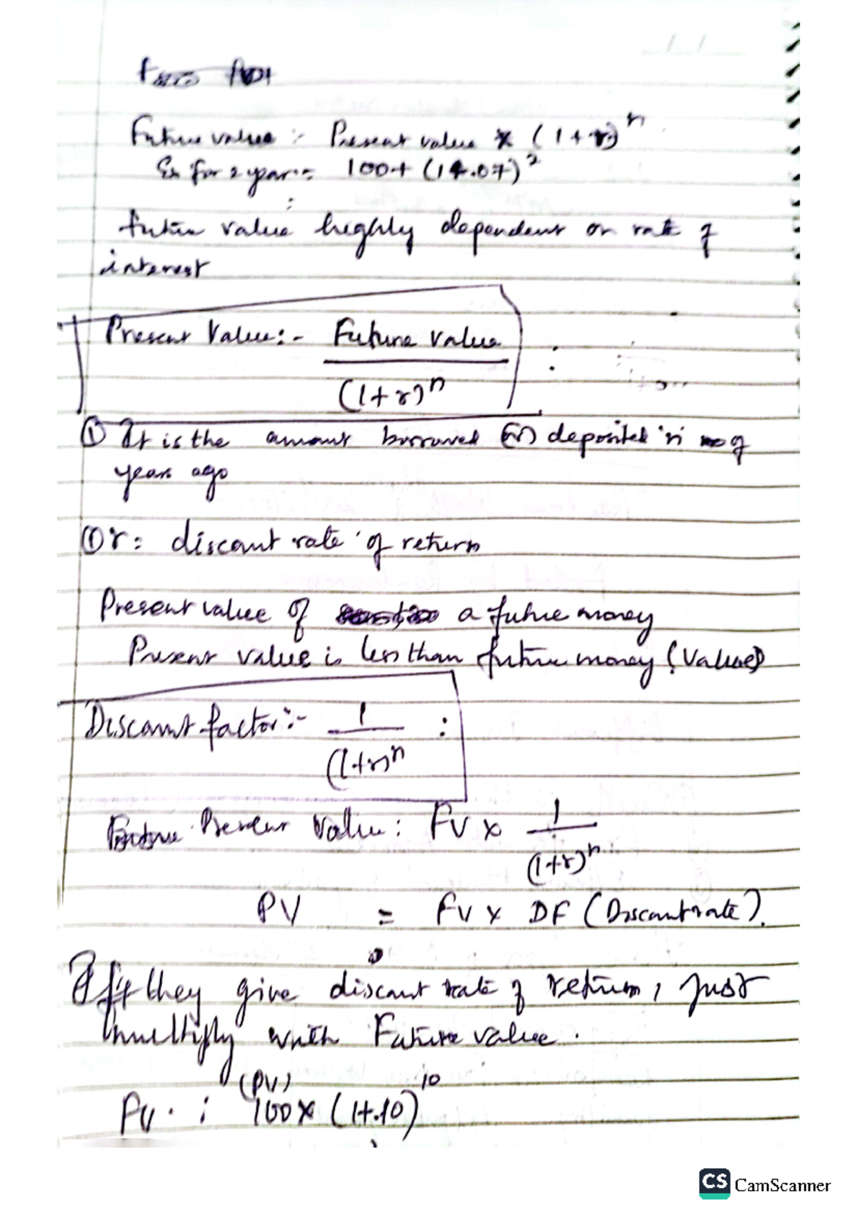 Handwritten notes - Corporate finance - Studocu
