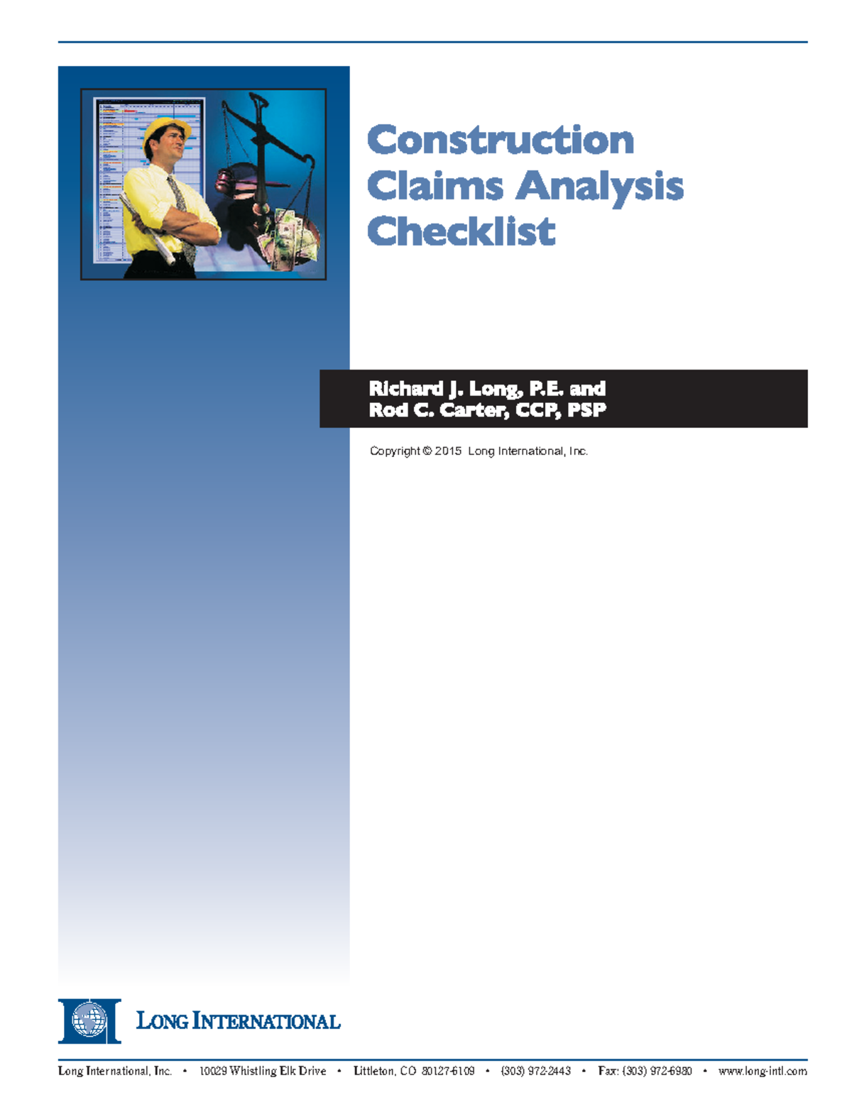 Construction Claims Analysis Checklist - L ONG I NTERNATIONAL Long ...