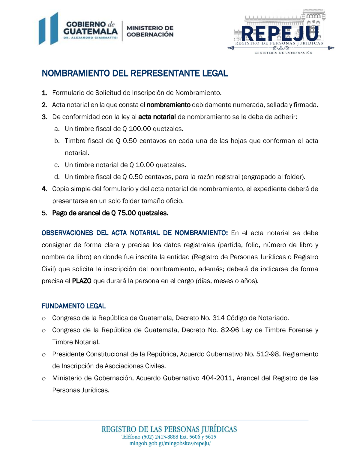 Requisitos De Inscripcion De Nombramiento Nombramiento Del