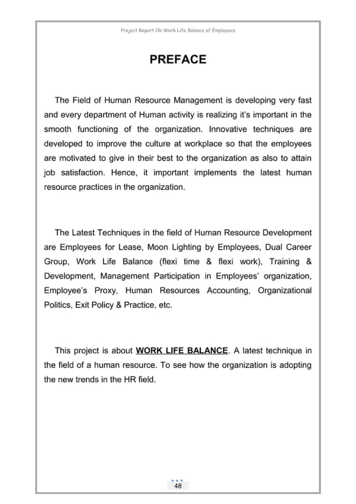 project-report-on-work-life-balance-of-employees-mba-human-resource