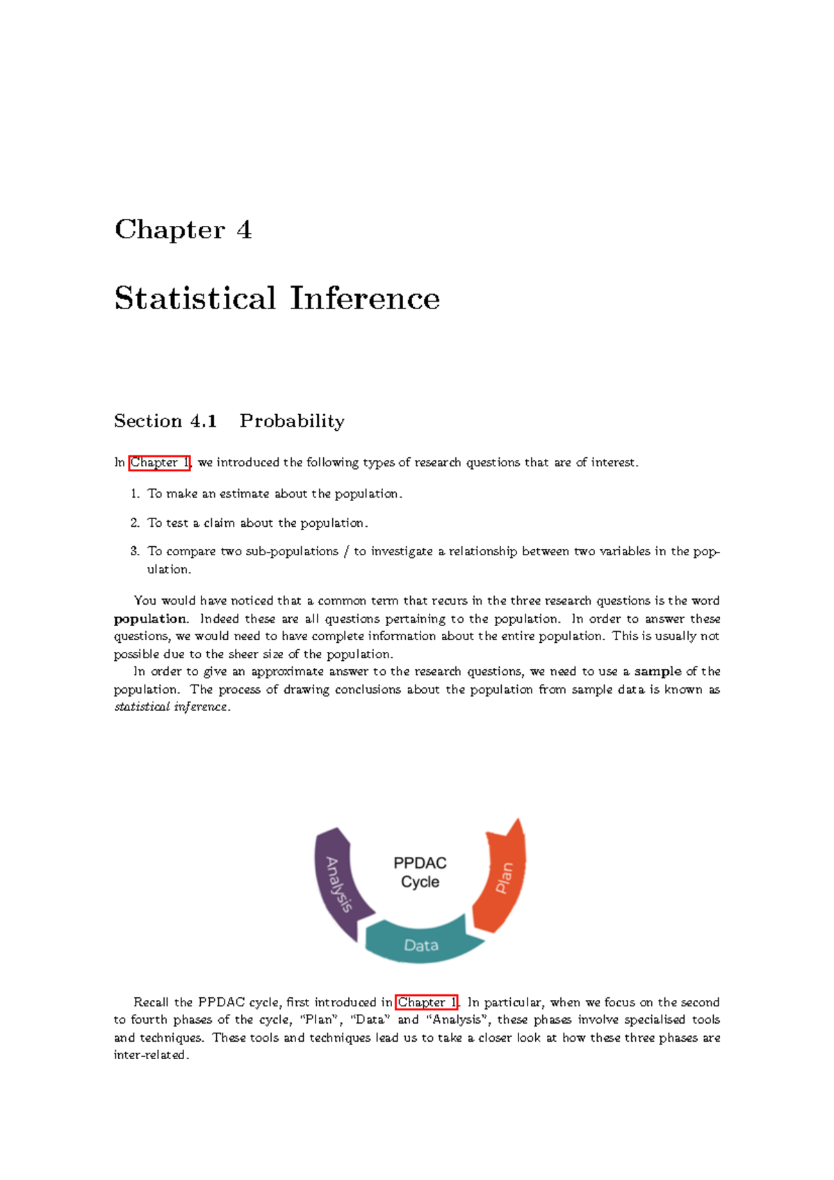 Chapter 4 - .................. - Chapter 4 Statistical Inference ...