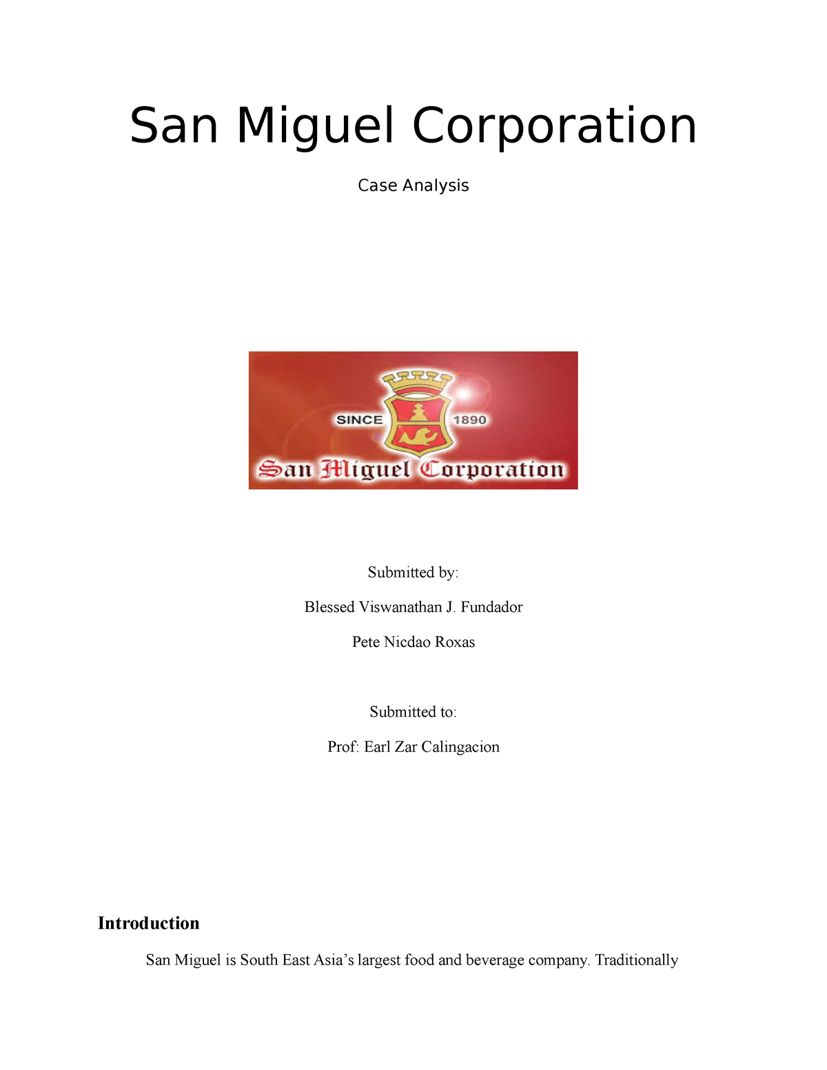 case study about san miguel corporation