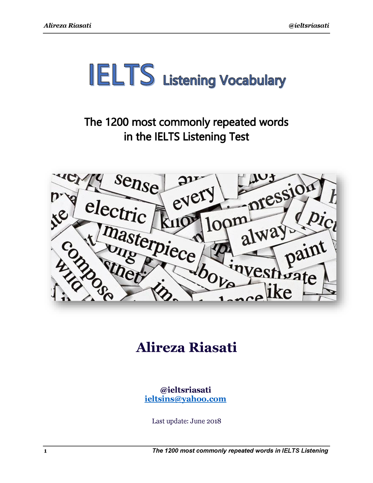 1200 Ielts Listening Vocabulary The 1200 Most Commonly Repeated Words