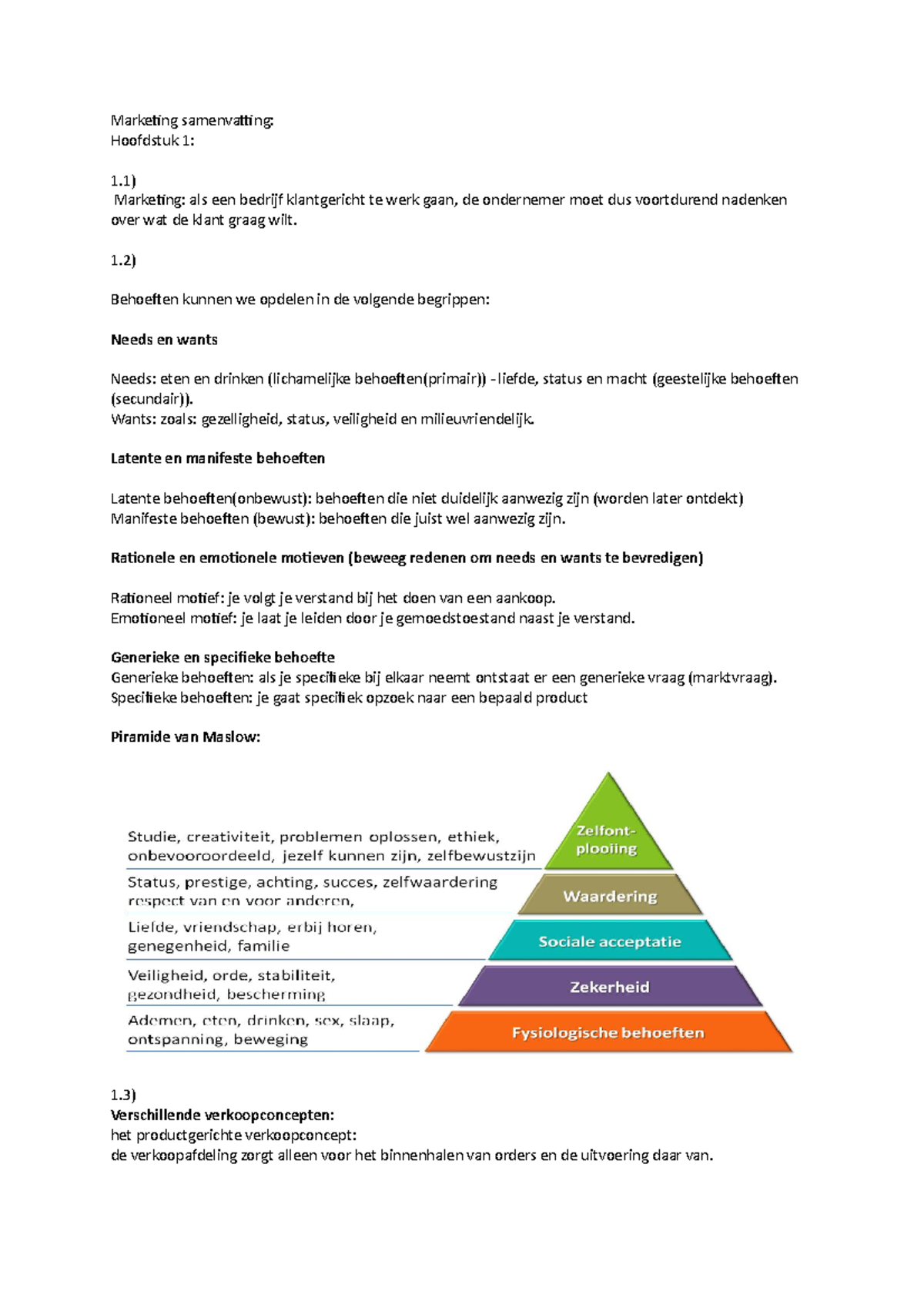 Samenvatting - Samenvatting 1e Deeltoets - Marketing Samenvatting ...