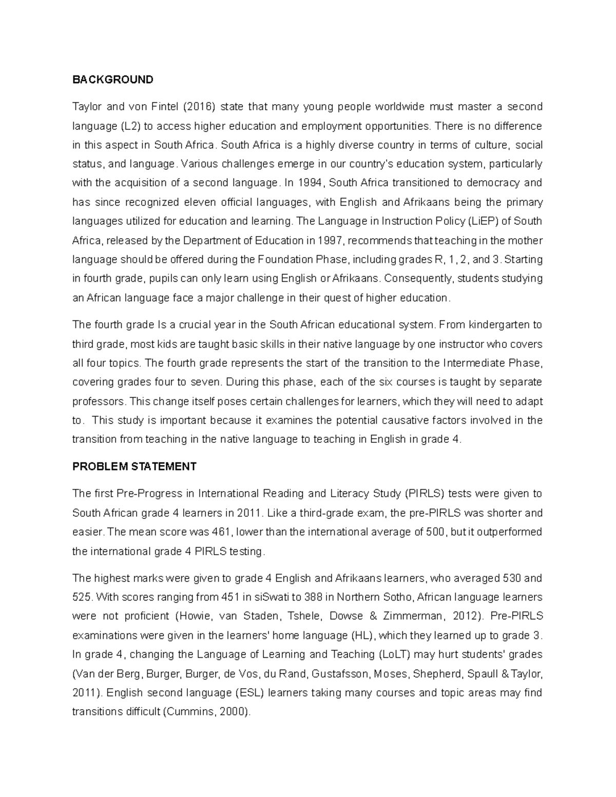 Two paged All the things needed for Masters BACKGROUND Taylor and