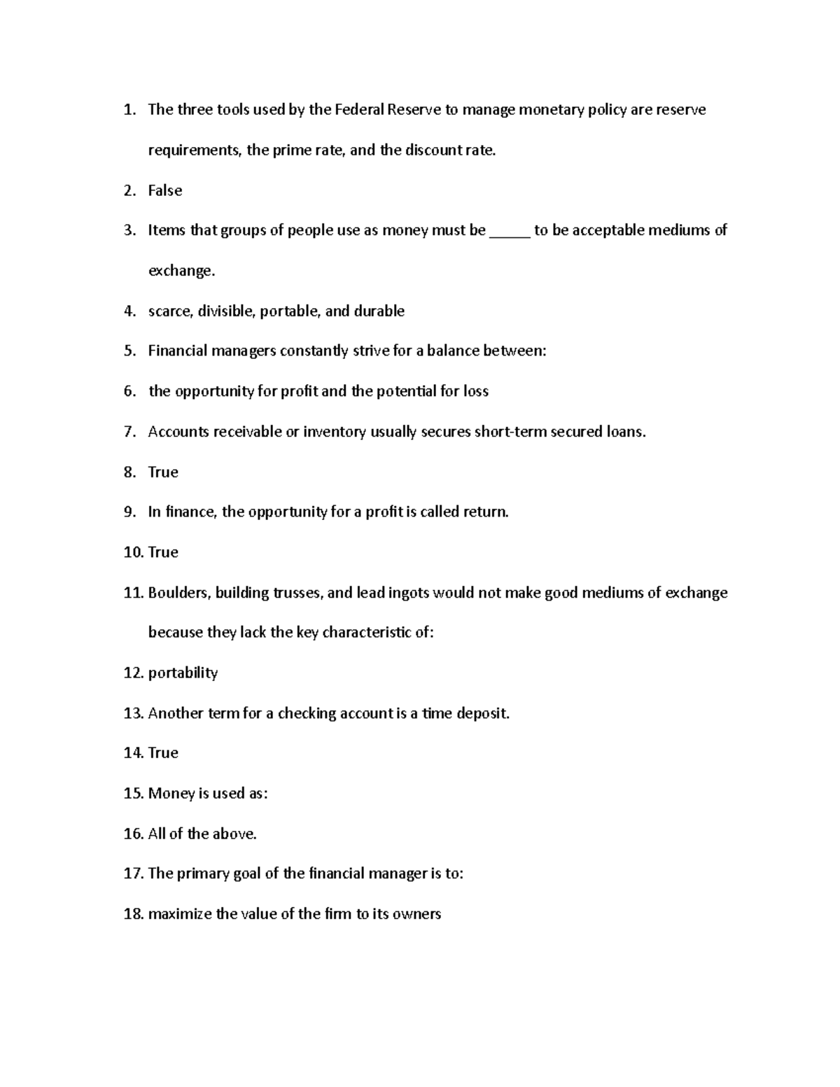 Busmgt 390 29 - notes - The three tools used by the Federal Reserve to ...