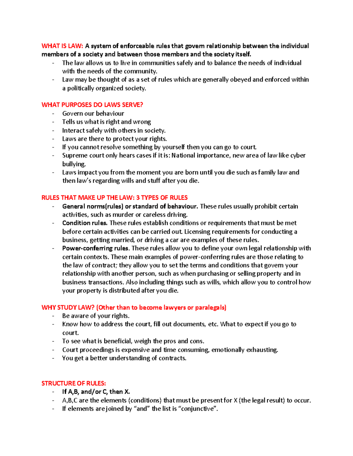 Introduction to the Canadian Legal System Midterm Review - WHAT IS LAW ...
