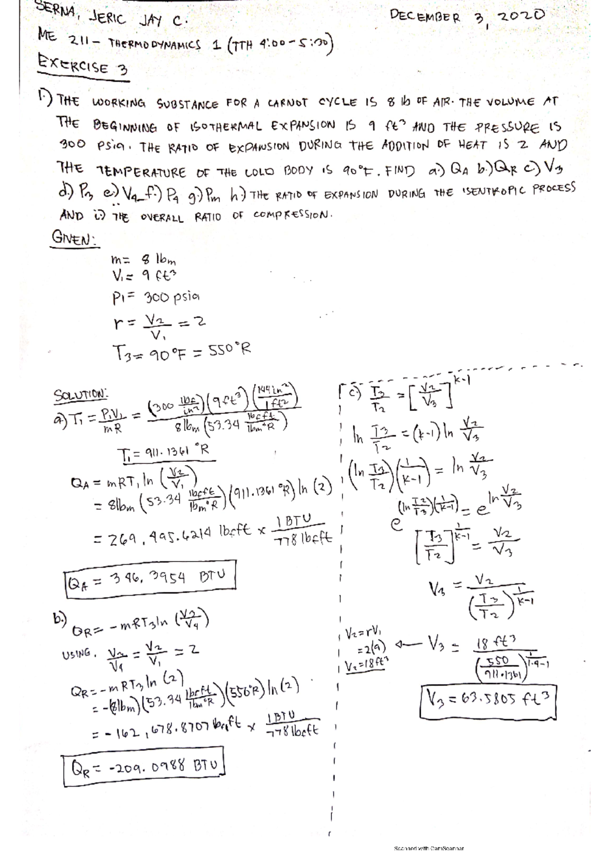 Serna 2019-01079 Exercise 3 - Mechanical engineering - Studocu