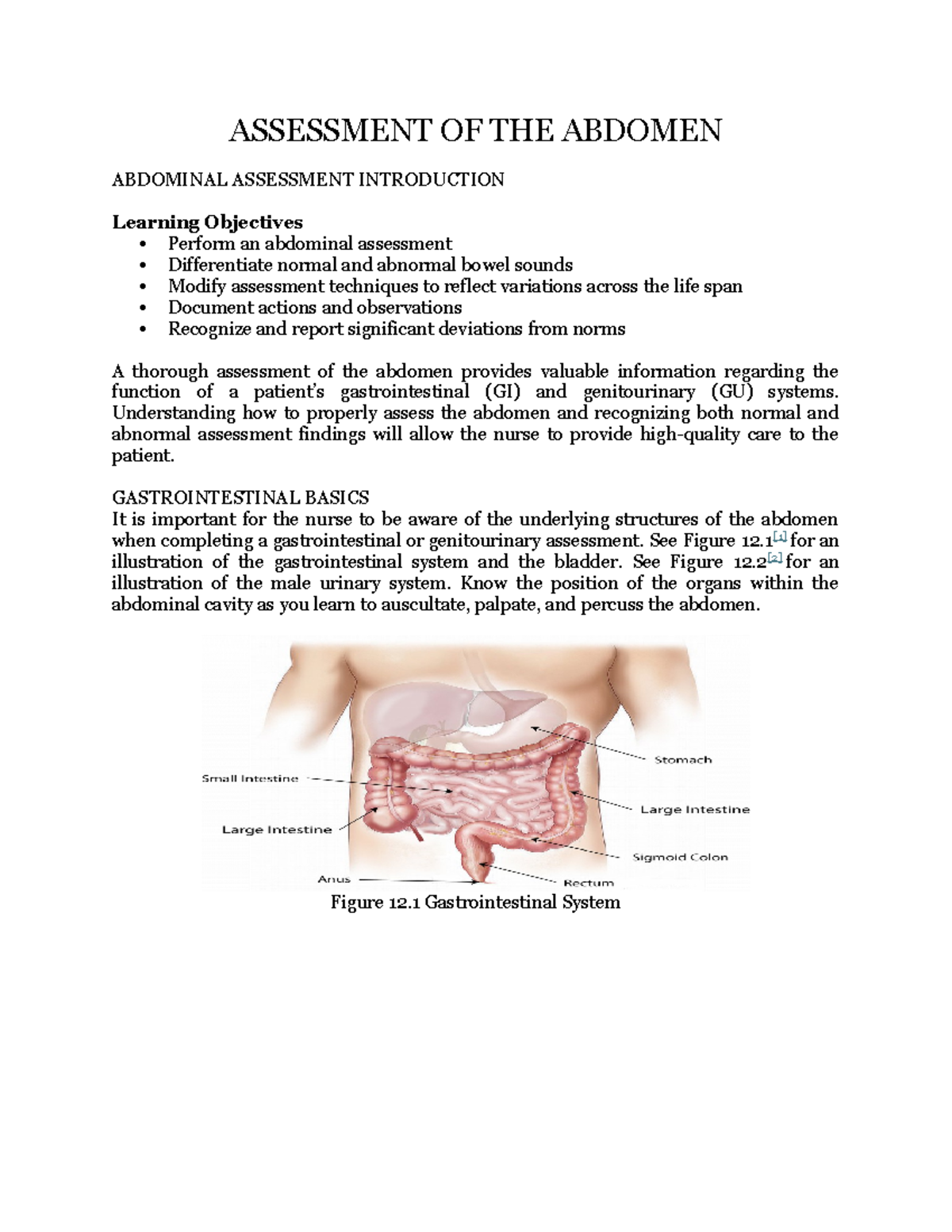 Assessment OF THE Abdomen - ASSESSMENT OF THE ABDOMEN ABDOMINAL ...