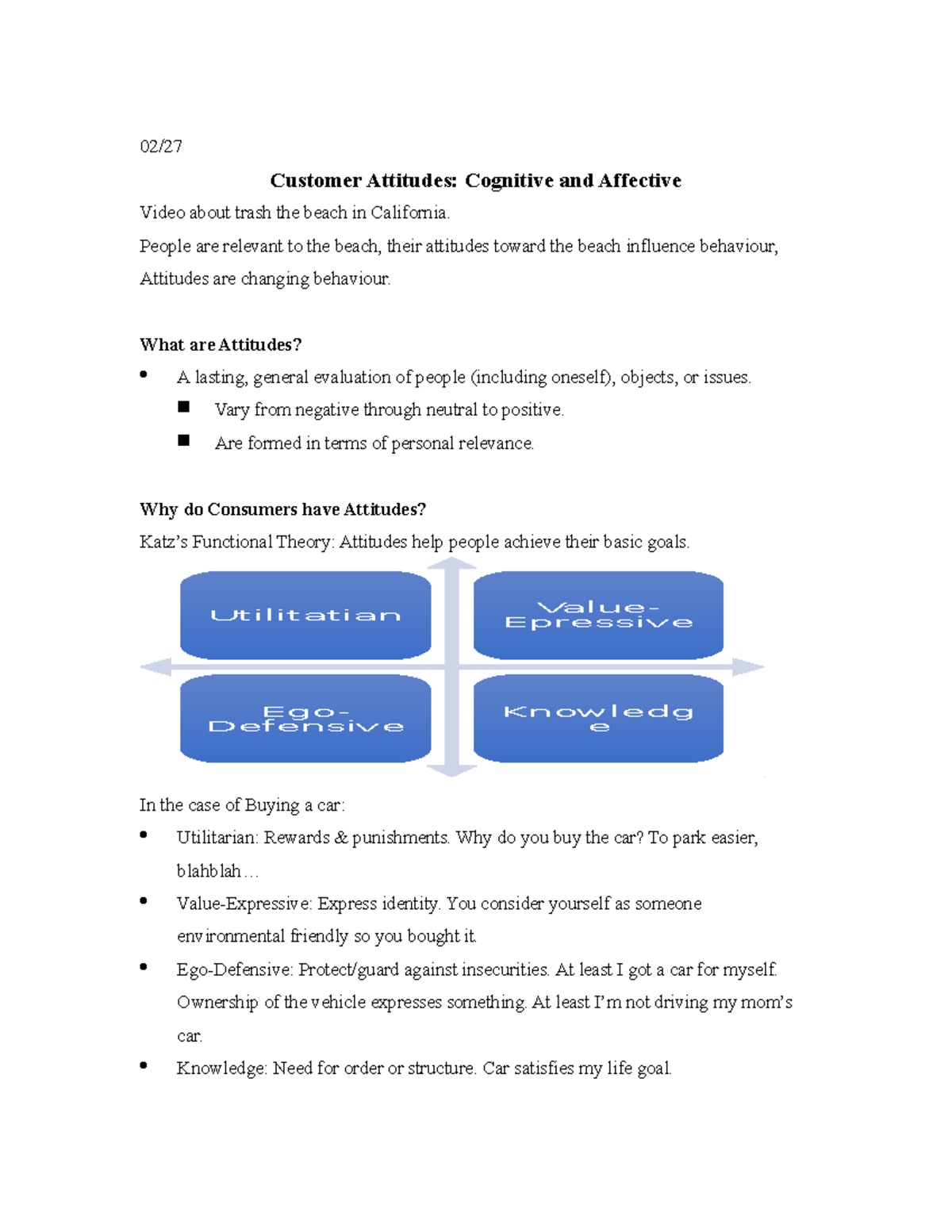 08. Customer Attitudes - 02/27 Customer Attitudes: Cognitive and ...
