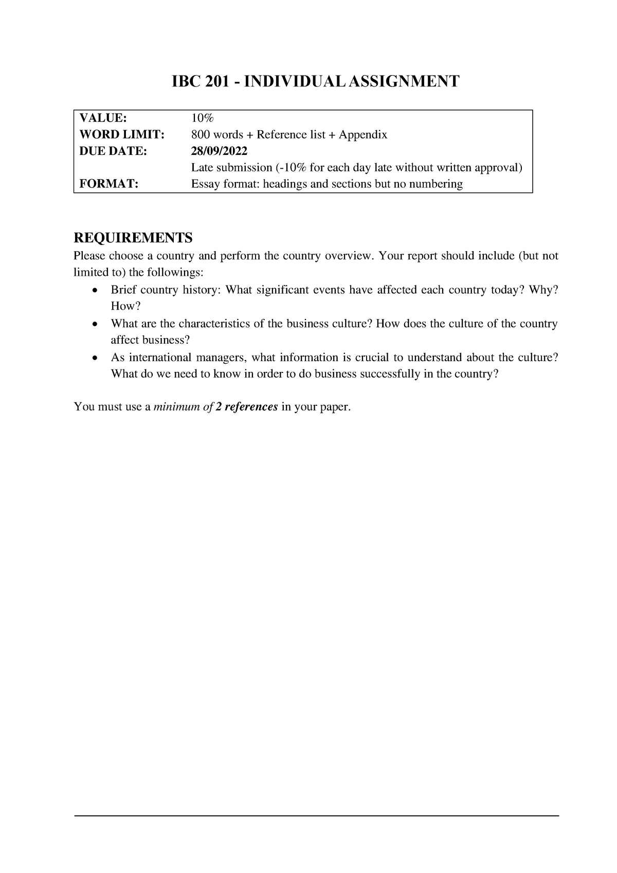 ibc format in writing an essay