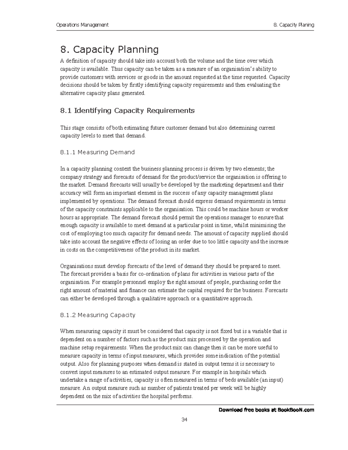 Capacity Planning - Operations Management 34 8. Capacity Planning A ...