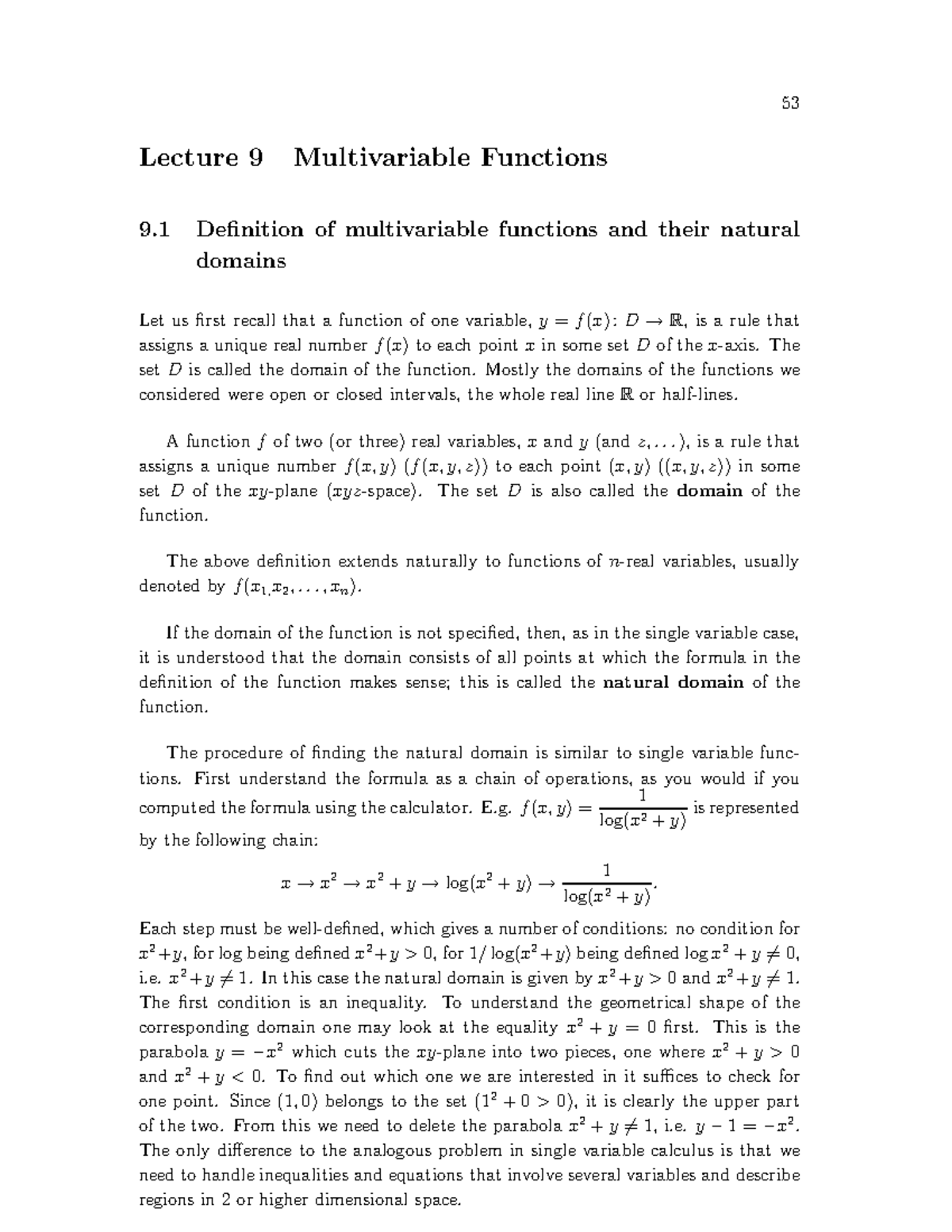 330155460 9 Multivariable Functions - 53 Lecture 9 Multivariable ...