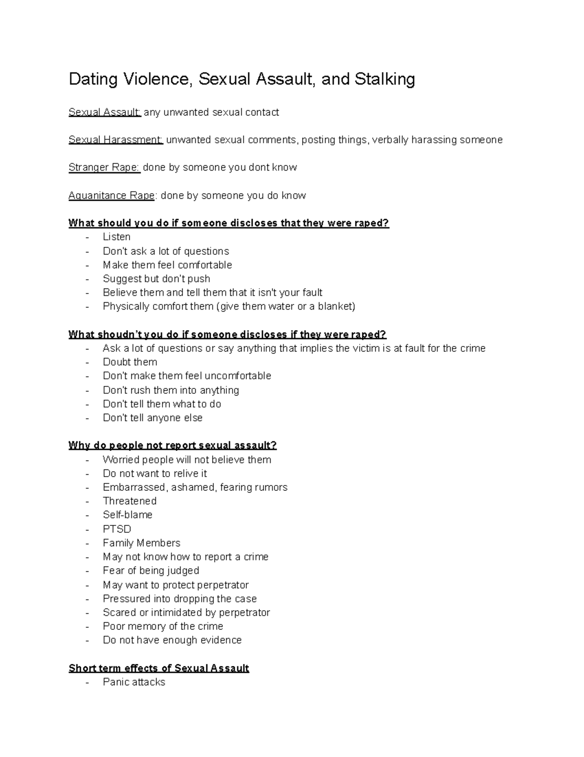 Psychology of Family Violence: DV, SA, and Stalking - Dating Violence ...