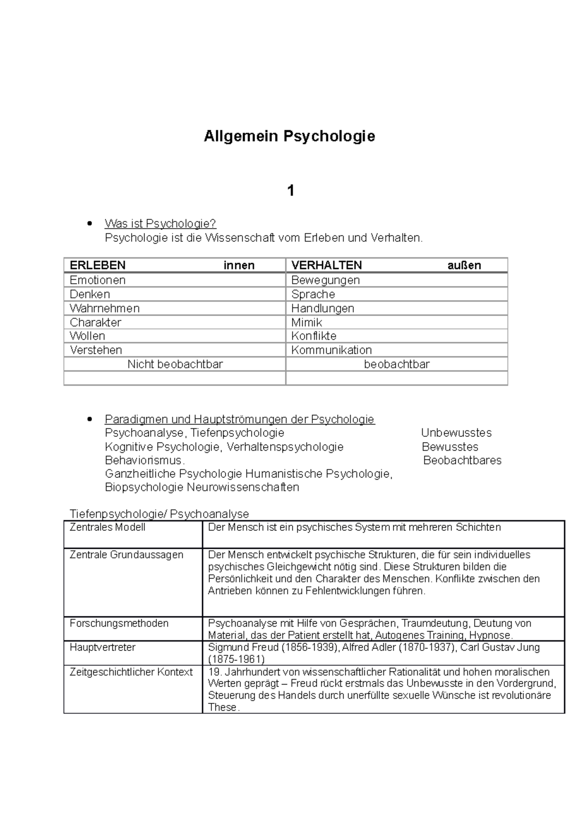 Allgemein Psychologie - Allgemein Psychologie 1 Was Ist Psychologie ...