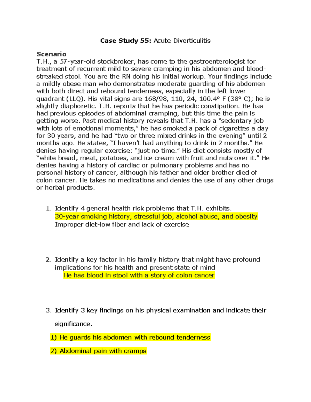 Acute abdomen case scenarios picture