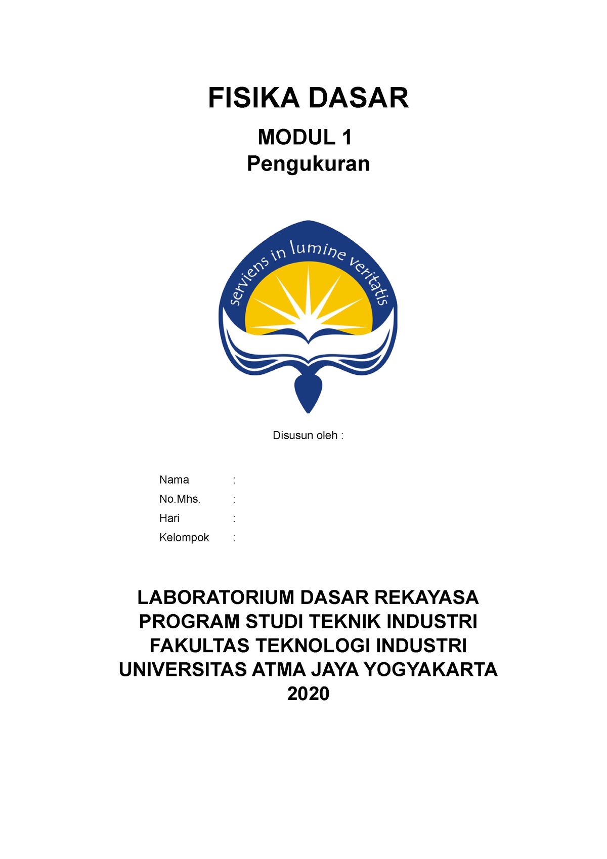 Modul 1 Pengukuran - FISIKA DASAR MODUL 1 Pengukuran Disusun Oleh ...