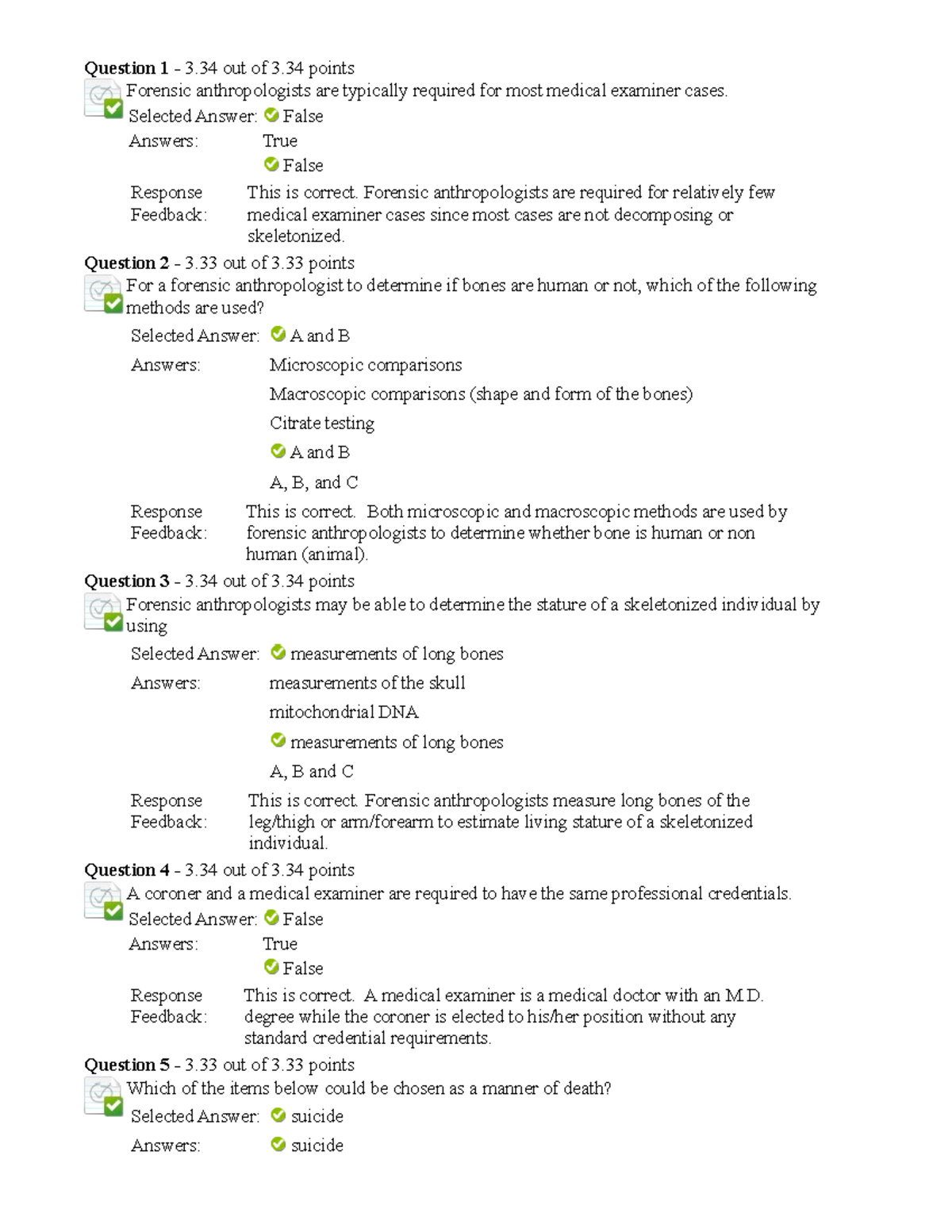 Section Quiz #2 Answers - Question 1 - 3 out of 3 points Forensic ...