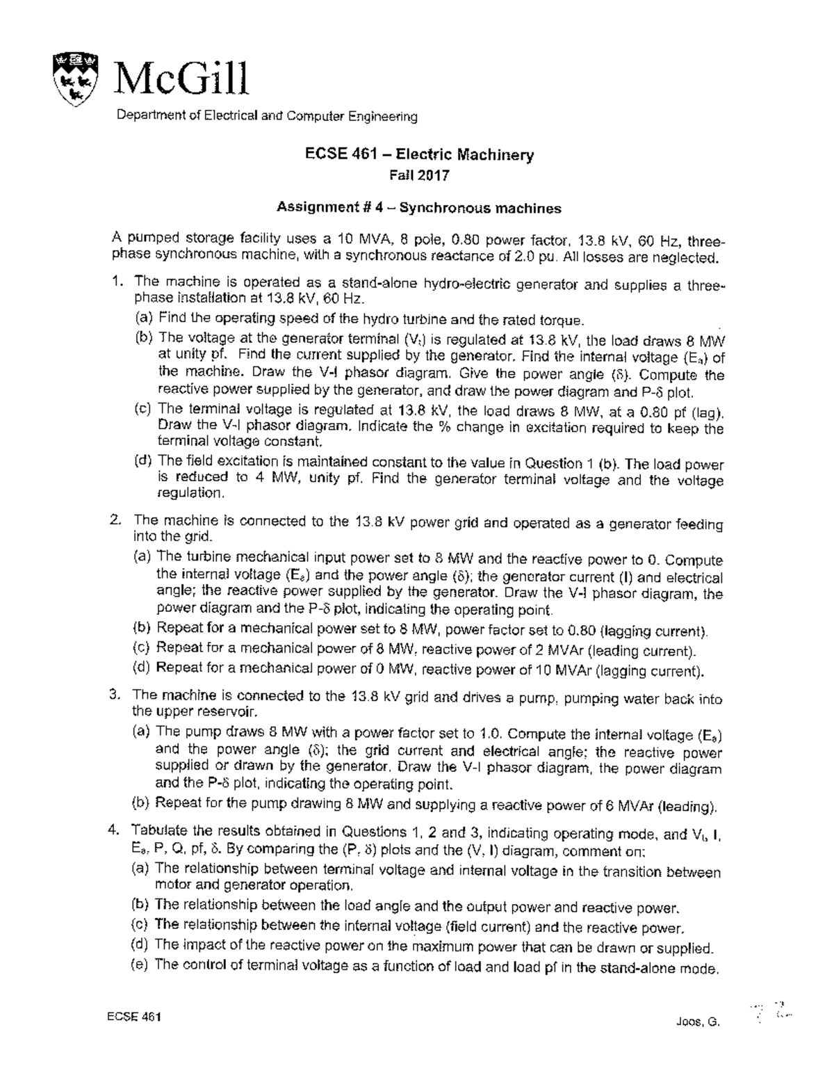 Assignment 4 McGill Department of Electrical and Computer Engineering