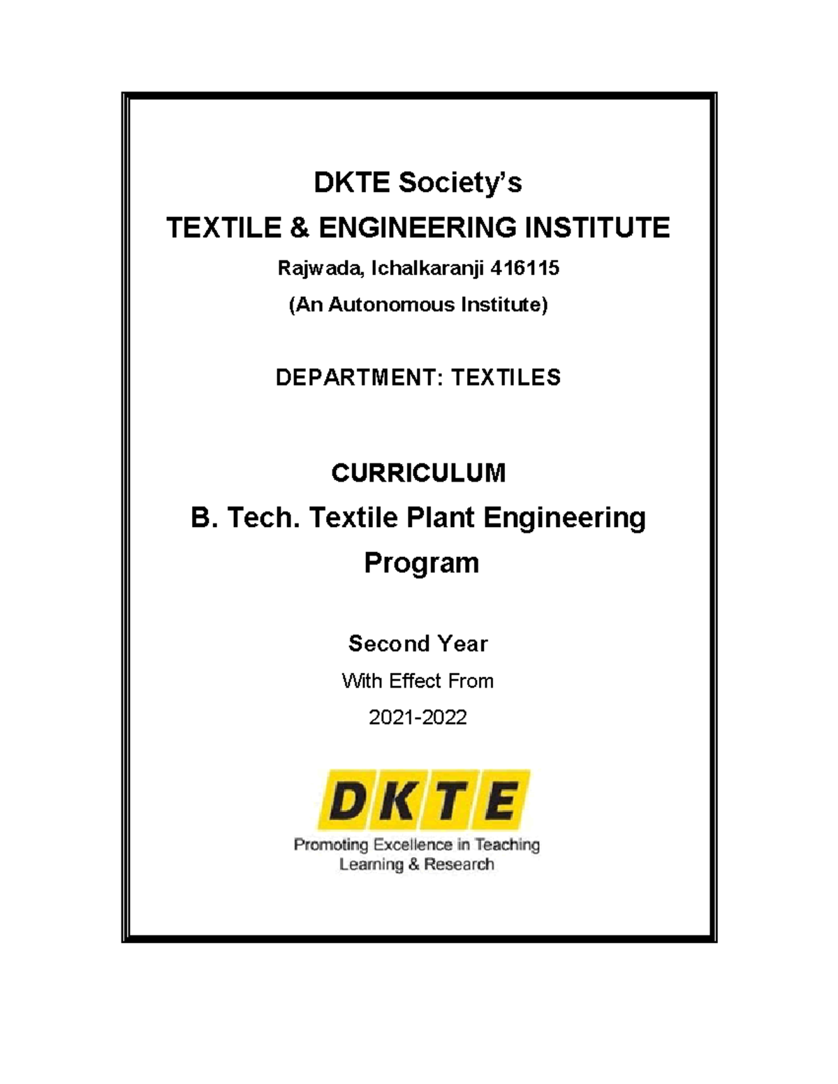 Syllabus SY TPE 2122 New Format DKTE Society’s TEXTILE & ENGINEERING