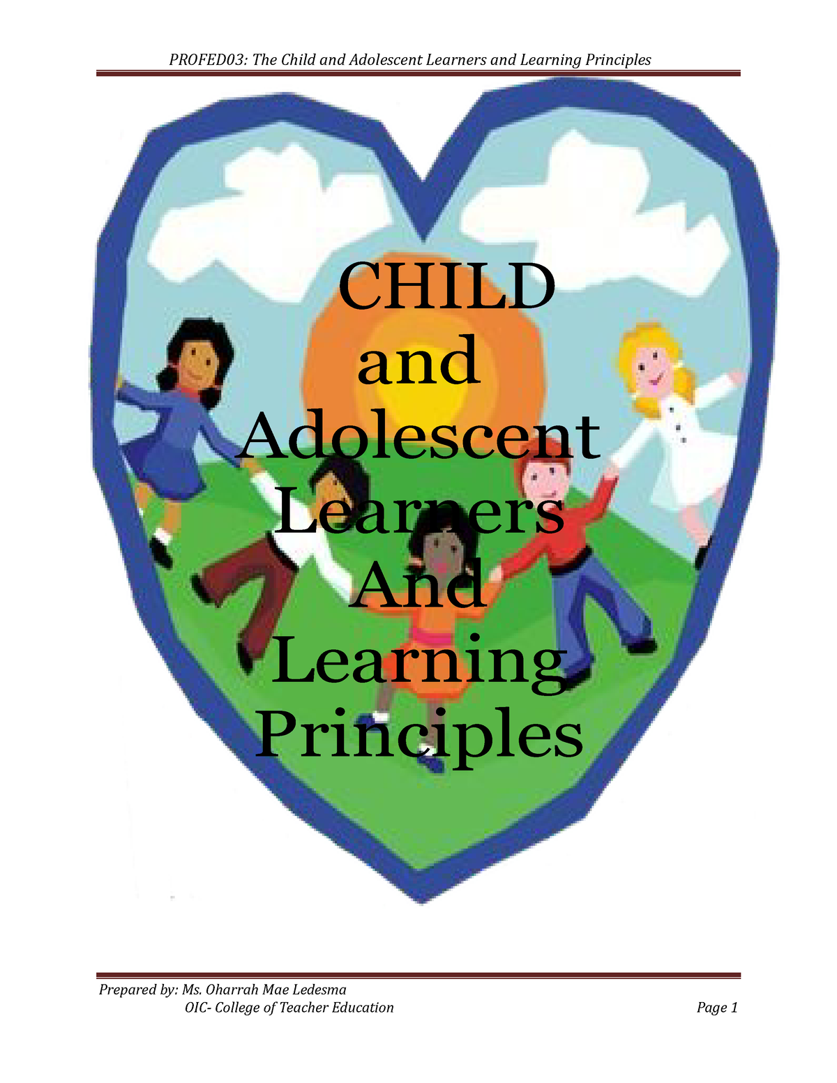 Child And Adolescent Learners And Learning Principles PROFED03 The 