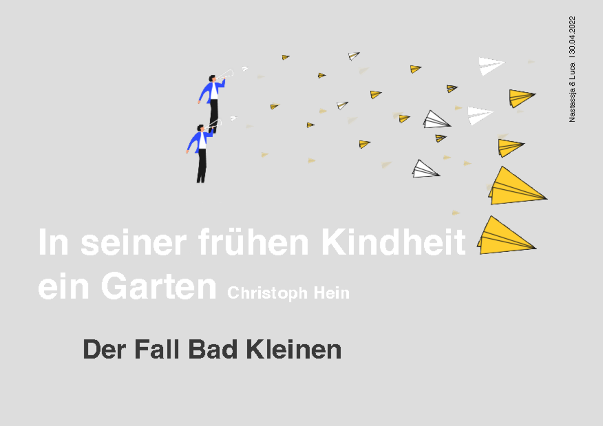 In seiner fruehen Kindheit ein Garten Nastassja & Luca 30. In
