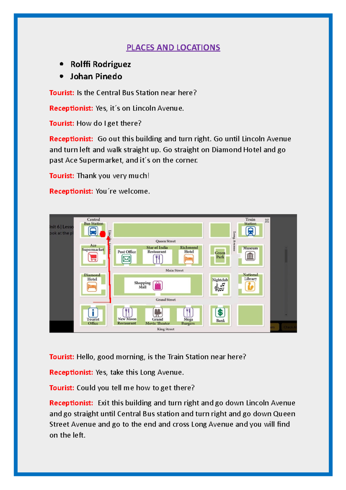 Places AND Locations Ingles PLACES AND LOCATIONS Rolffi Rodriguez