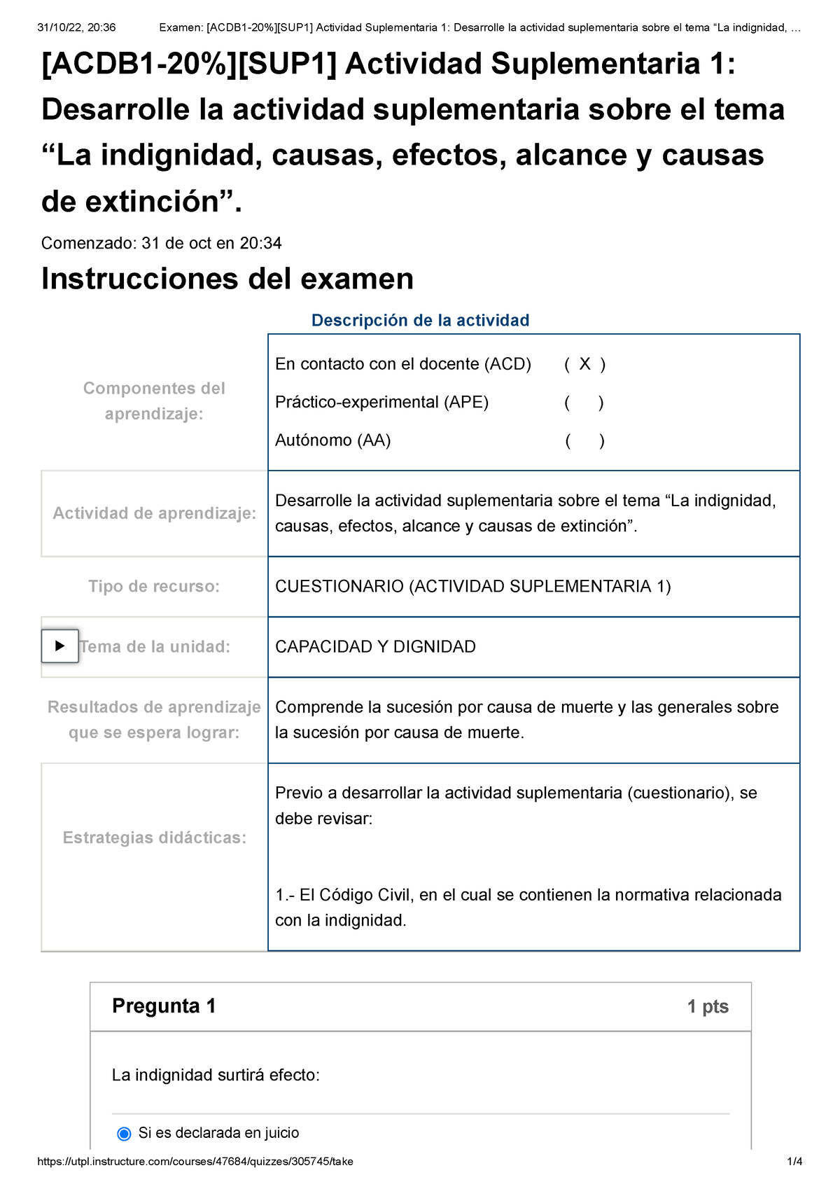 Examen Acdb Sup Actividad Suplementaria Desarrolle La Actividad Suplementaria Sobre