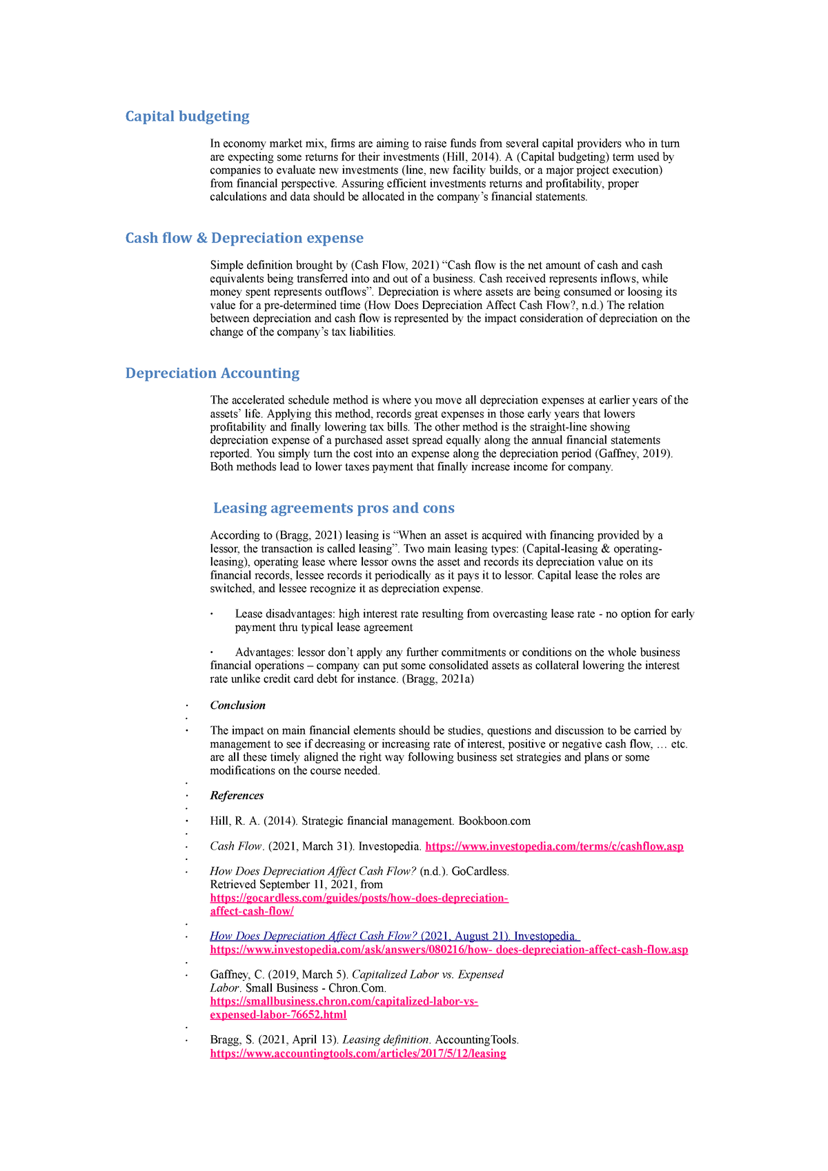 Financial Management Discussion Assignment Unit 3_1 - Capital Budgeting ...