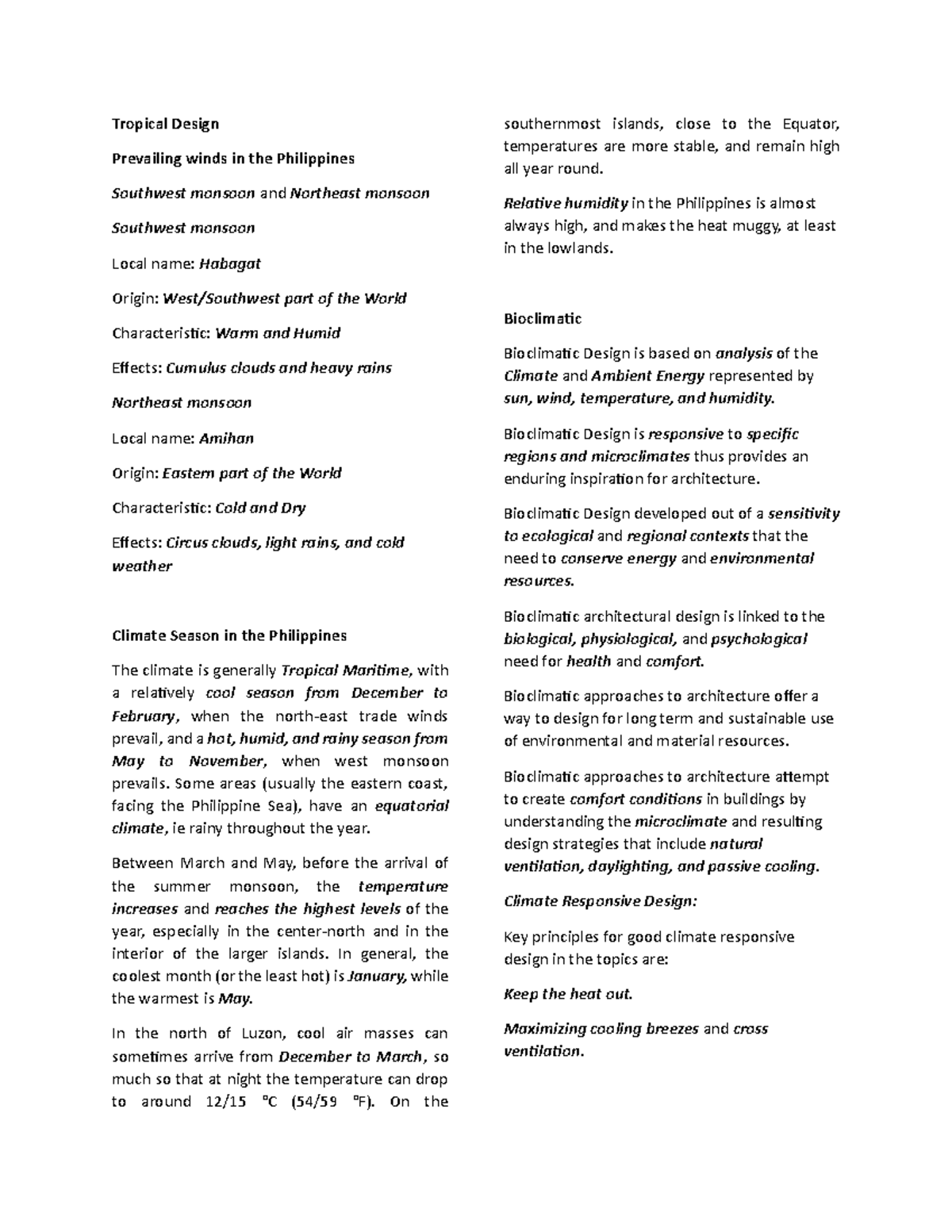 Tropical Design Reviewer - Tropical Design Prevailing winds in the ...