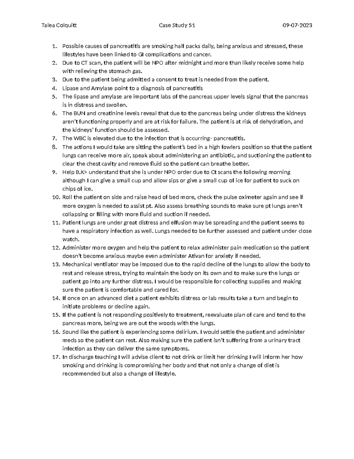 case study 51 acute pancreatitis