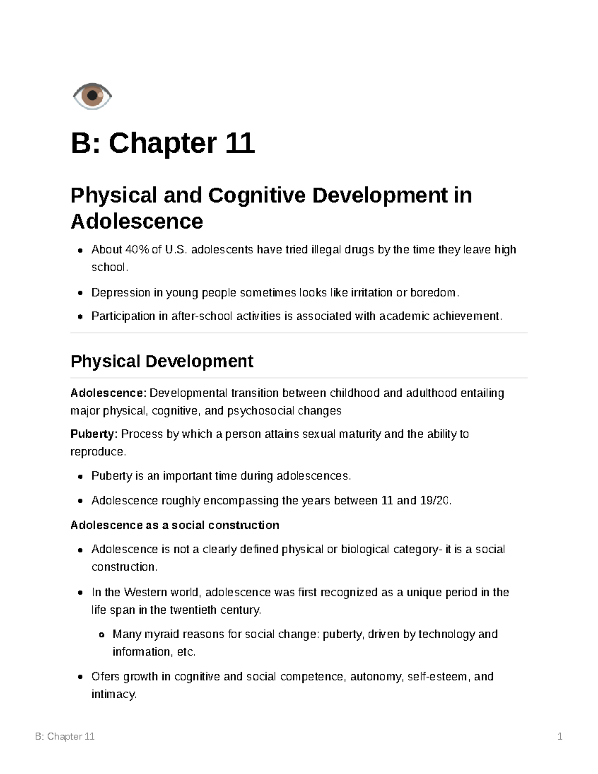 Chapter 11 Of Developmental Psychology - / B: Chapter 11 Physical And ...