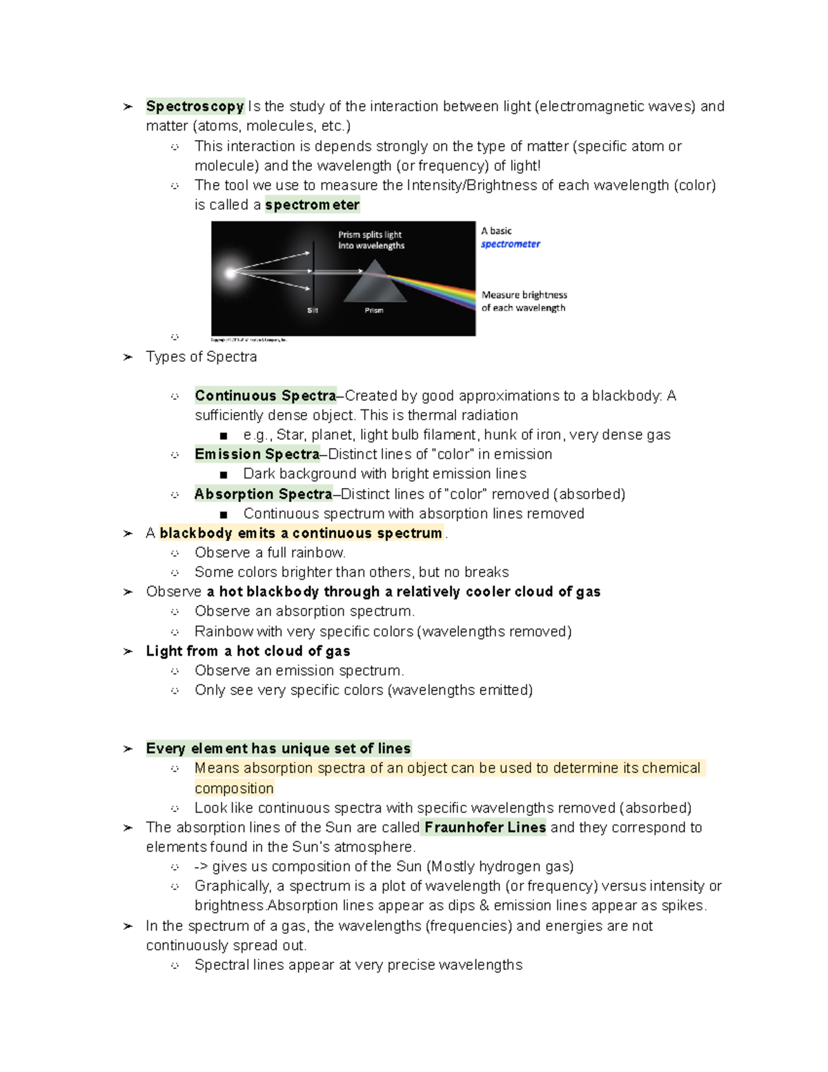9 29 21 - Spectroscopy - Lecture notes - Spectroscopy Is the study of ...