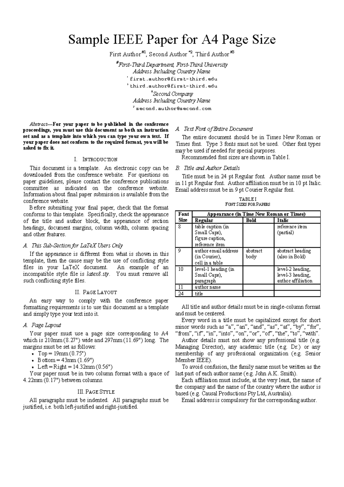 Ieee Paper Word Template A4 V3 - Sample IEEE Paper For A4 Page Size ...